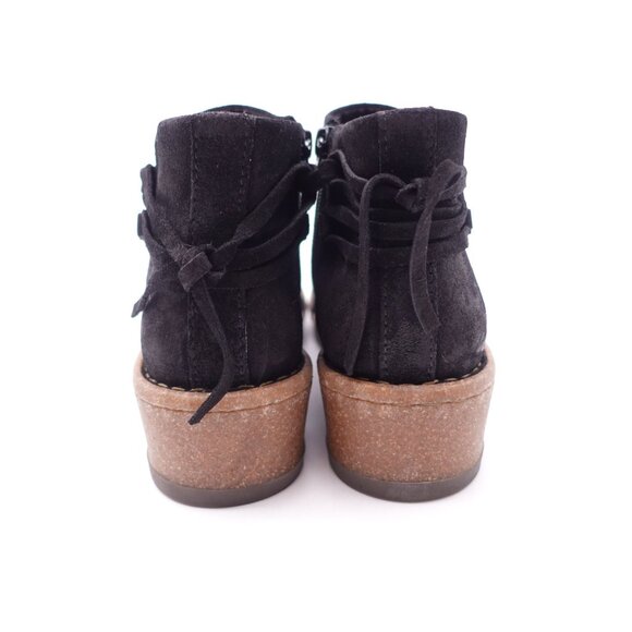 NWOB BORN Women's Vaughn Ankle Boot Suede Wedge Booties Size 7 Black - Picture 4 of 8